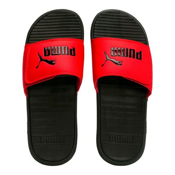 NWT PUMA SPORT MEN'S RED SLIP ON SLIDES SANDALS - Picture 2 of 6
